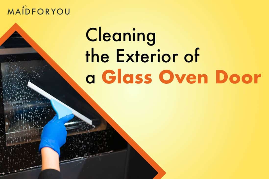 cleaning the exterior of a glass oven door custom graphic