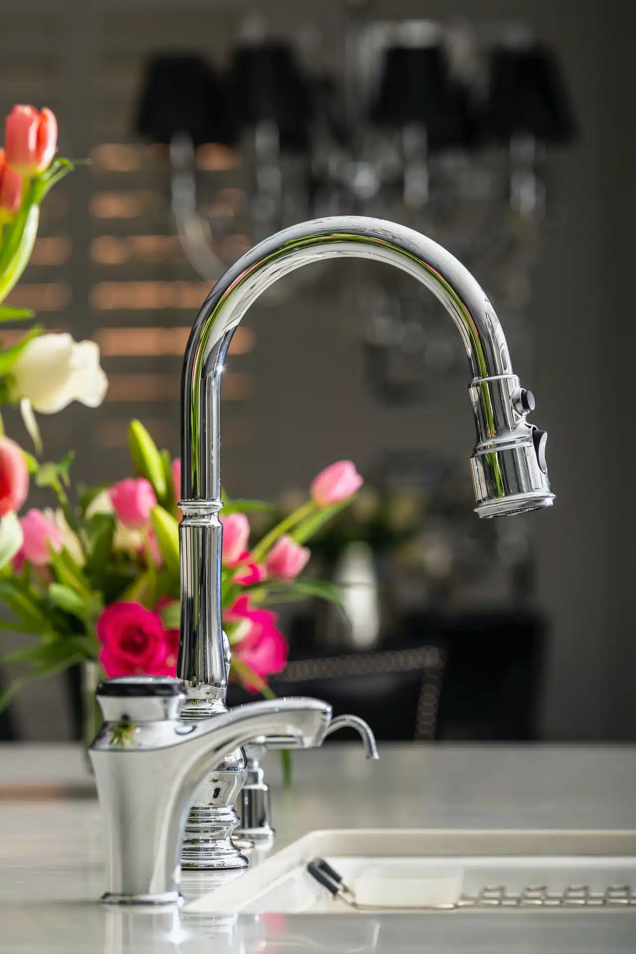 Stainless steel kitchen sink and faucet