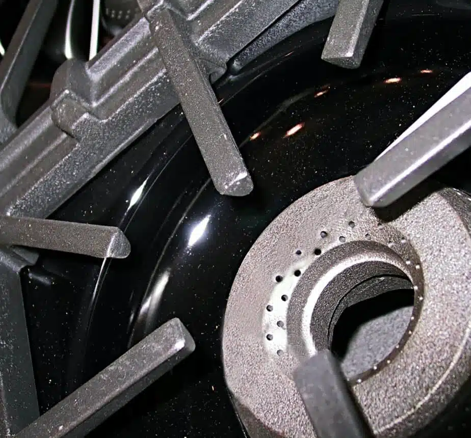 top view of a cast iron stove grate